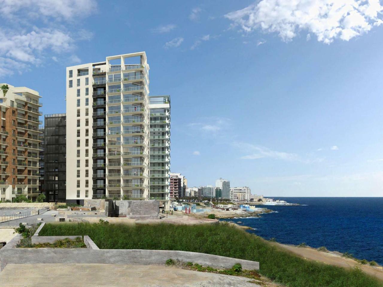 Seafront Apartment In Sliema With Pool, Upmarket Complex Ngoại thất bức ảnh